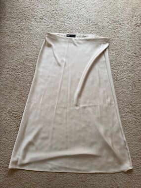Zara Cream Satin Skirt Size XL